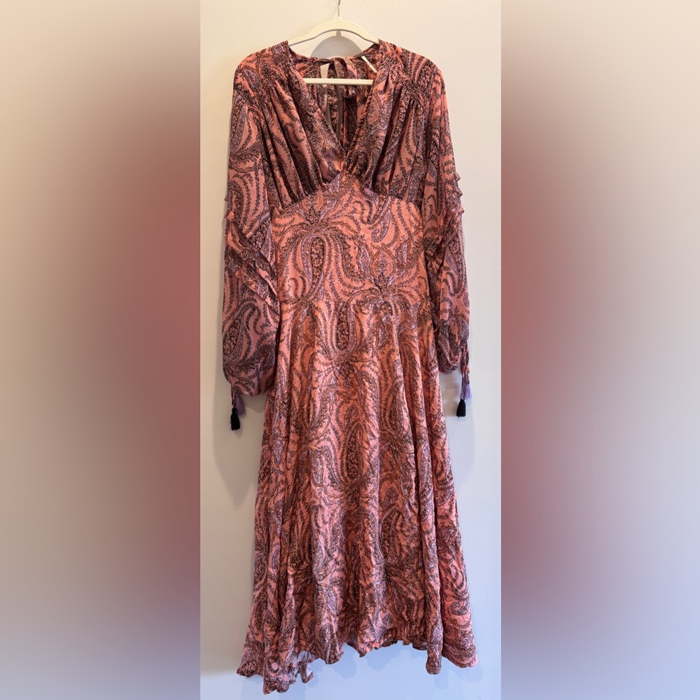 Free People Coral Paisley Dress